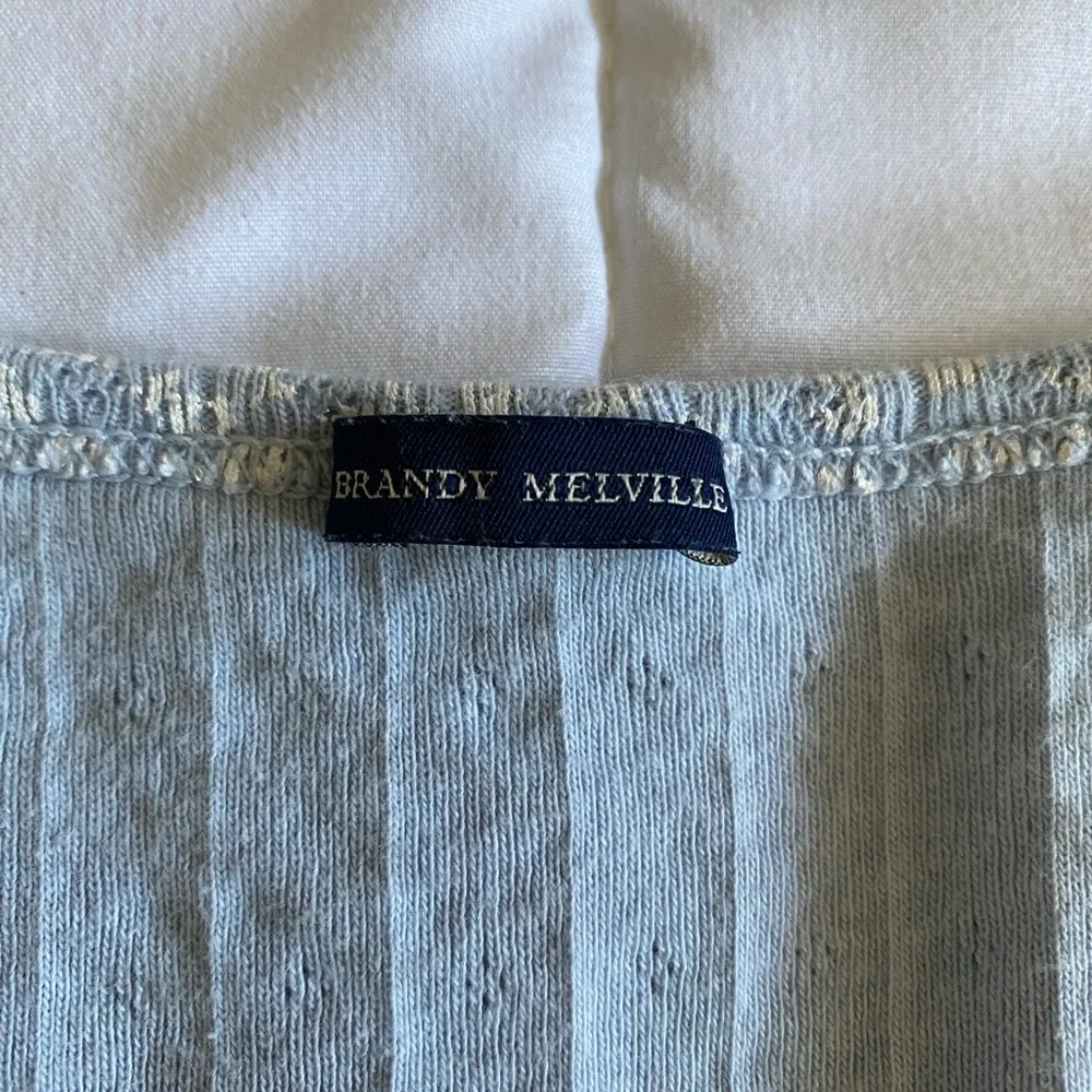 Brandy Melville Blue Floral Crop Top - Picture 2 of 4